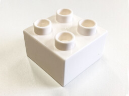 L-W Toys Junior Kostka 2x2 bílá